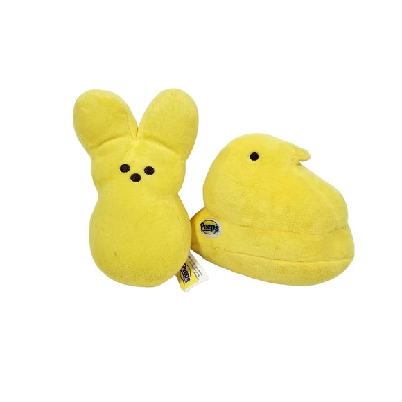 Lot of 2 Peeps Bunny Chick Easter Soft Stuffed Animal Plushie